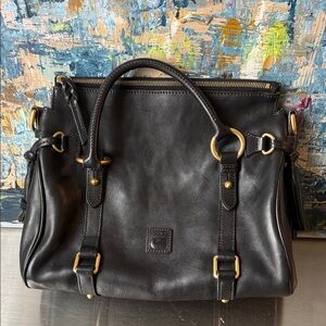 Dooney and Burke Black Leather Handbag - Large